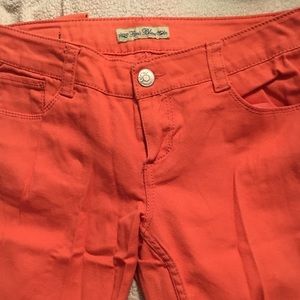 Peach skinny jeans